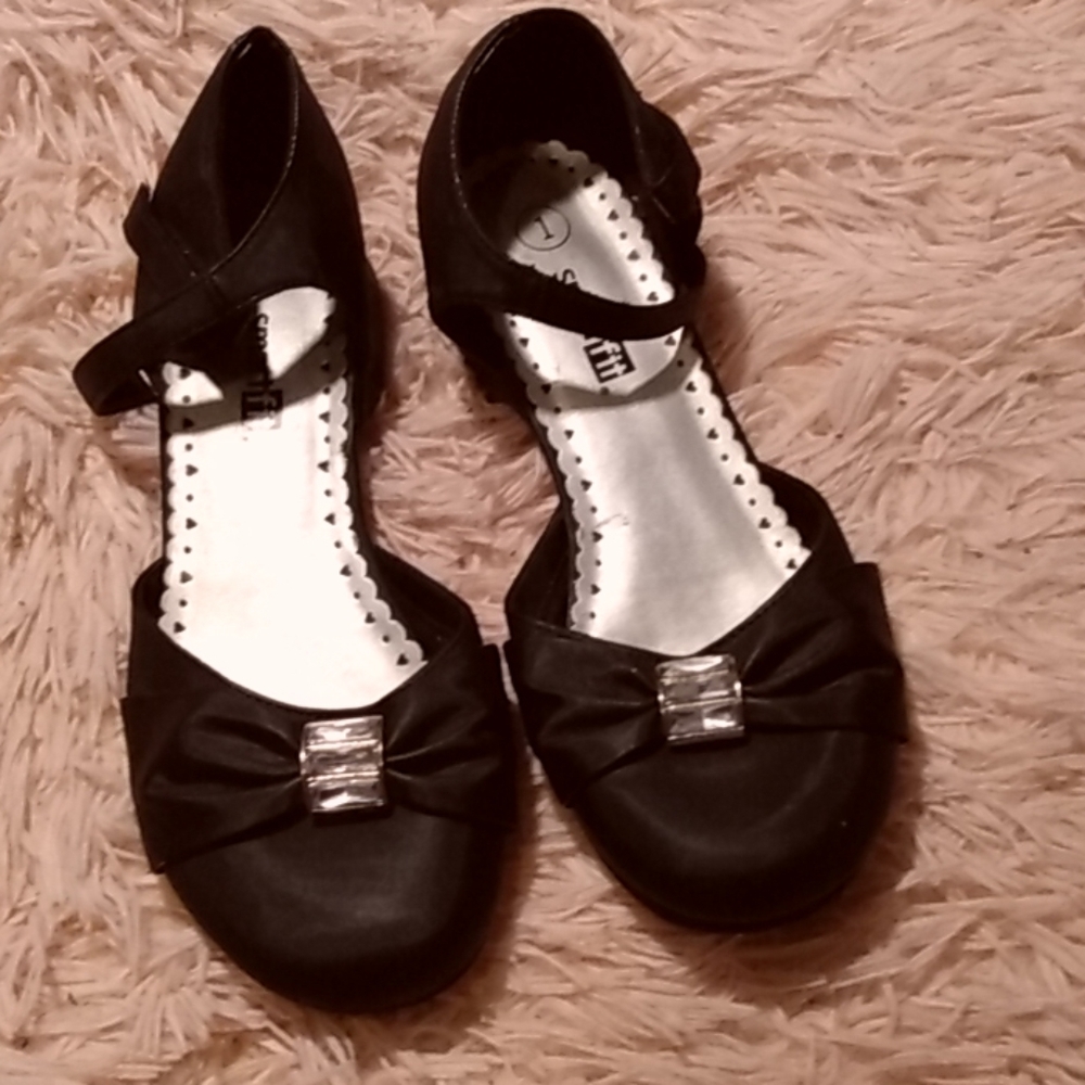 SmartFit Little Girls Black Dress Shoes